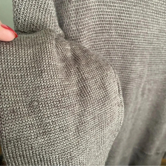 Soft Surrounding Brown Taupe Tunic Ruffle Botton Long Sleeve Sweater Size PL - Picture 7 of 8